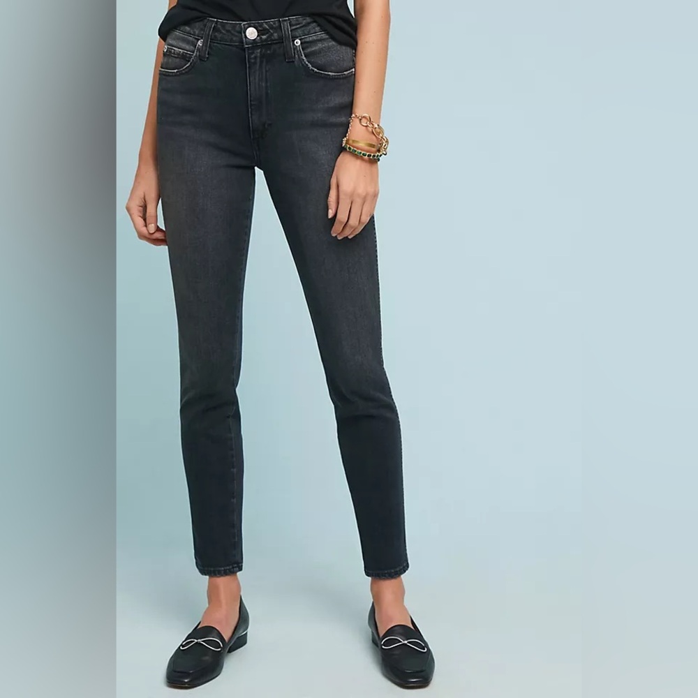 AMO Stix High-Rise Skinny Cropped Jeans 
Size 28 
Washed Black